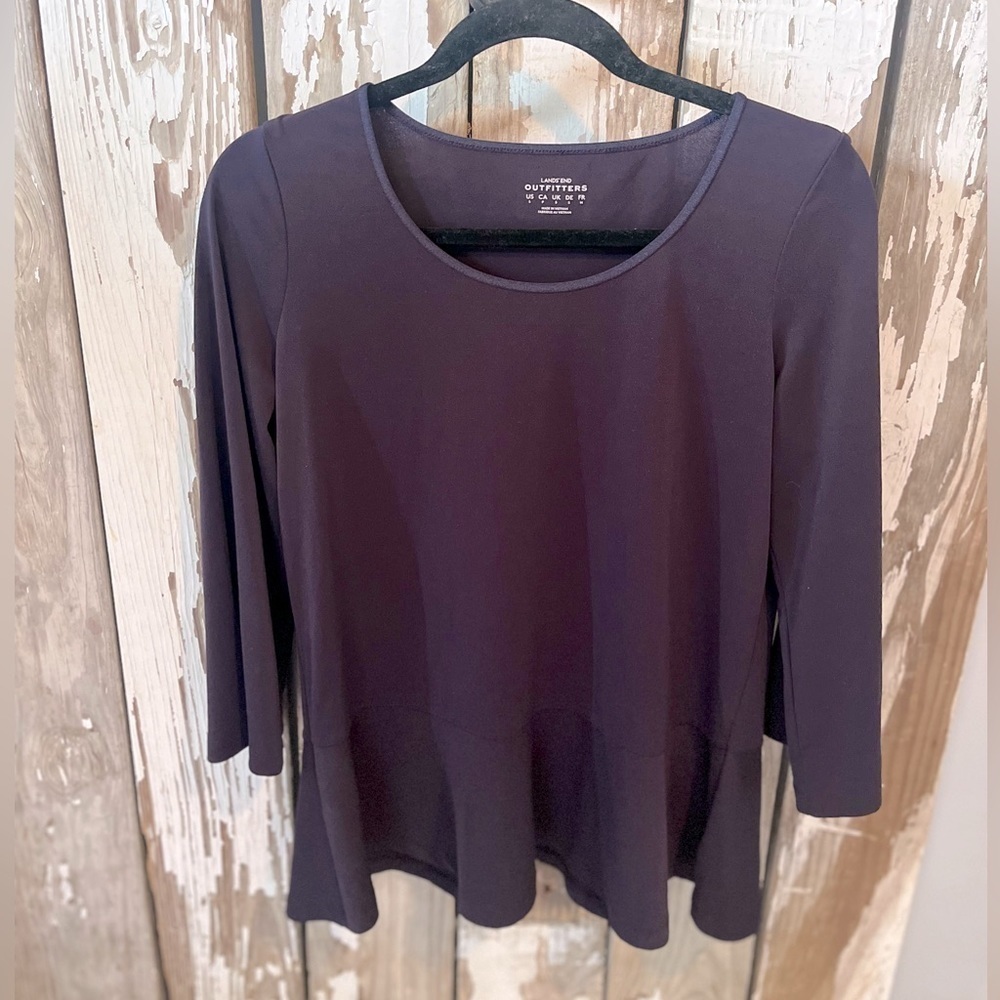 Lands End Outfitters Navy size small peplum scoop neck top